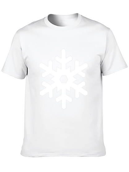 Snowflake Graphic Print Black T-Shirt