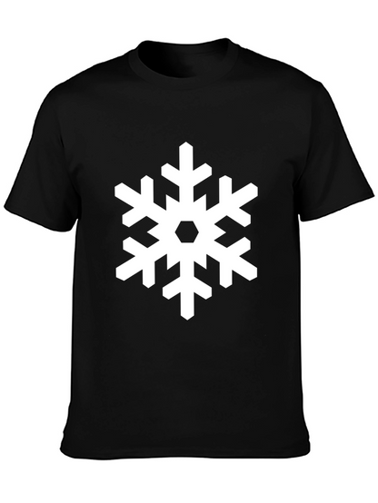 Snowflake Graphic Print Black T-Shirt