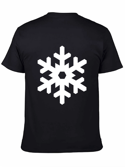 Snowflake Graphic Print Black T-Shirt