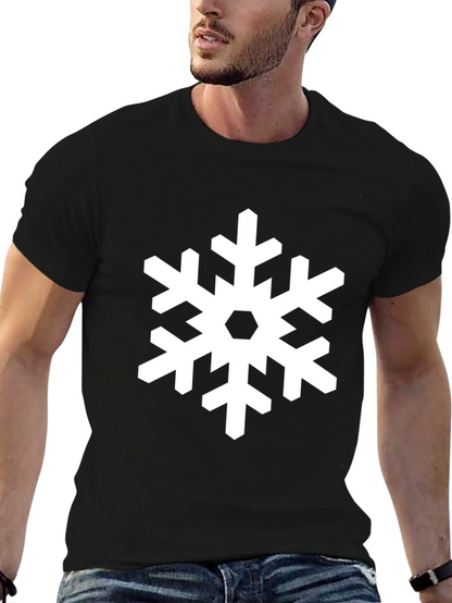 Snowflake Graphic Print Black T-Shirt