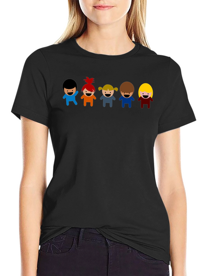 Cartoon Kids Graphic Black T-Shirt
