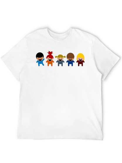 Cartoon Kids Graphic Black T-Shirt