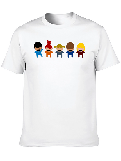 Cartoon Kids Graphic Black T-Shirt