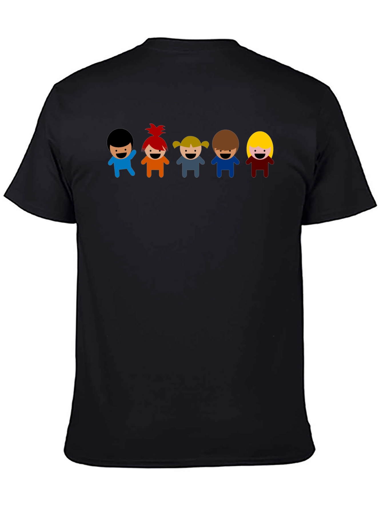 Cartoon Kids Graphic Black T-Shirt