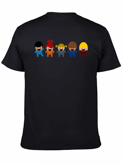 Cartoon Kids Graphic Black T-Shirt