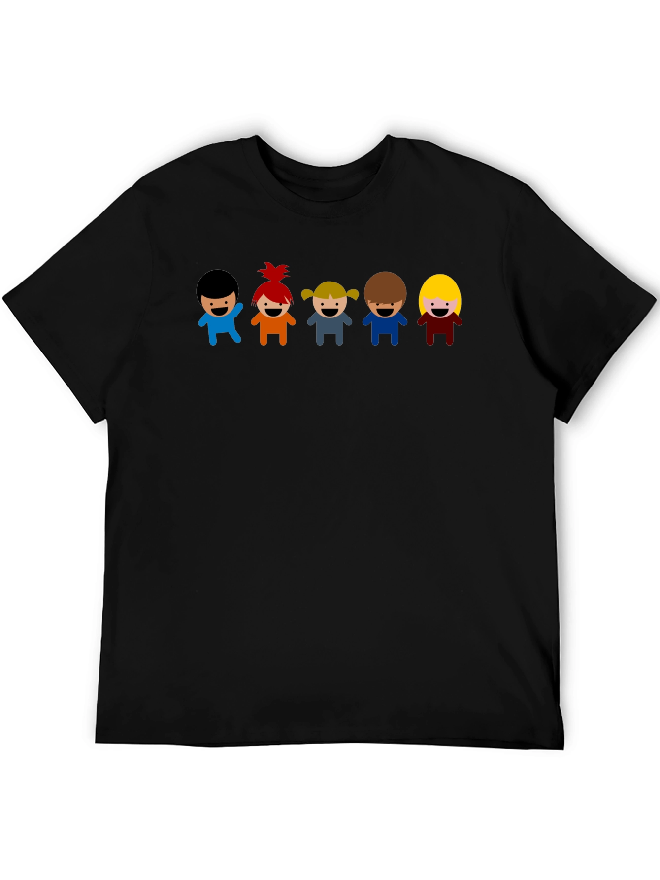 Cartoon Kids Graphic Black T-Shirt