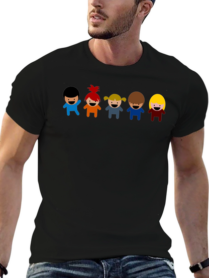 Cartoon Kids Graphic Black T-Shirt