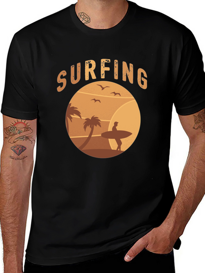 Surfing Beach T-Shirt - Retro Style