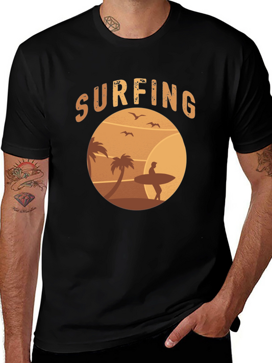 Surfing Beach T-Shirt - Retro Style