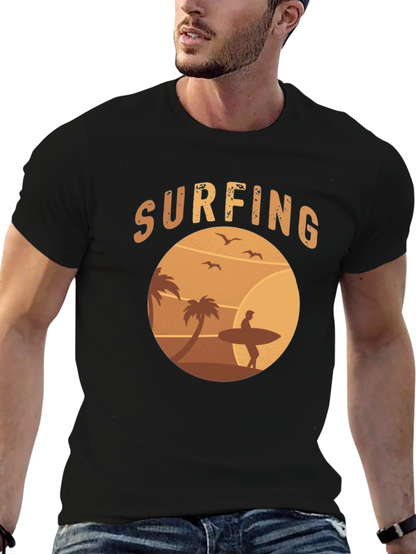 Surfing Beach T-Shirt - Retro Style