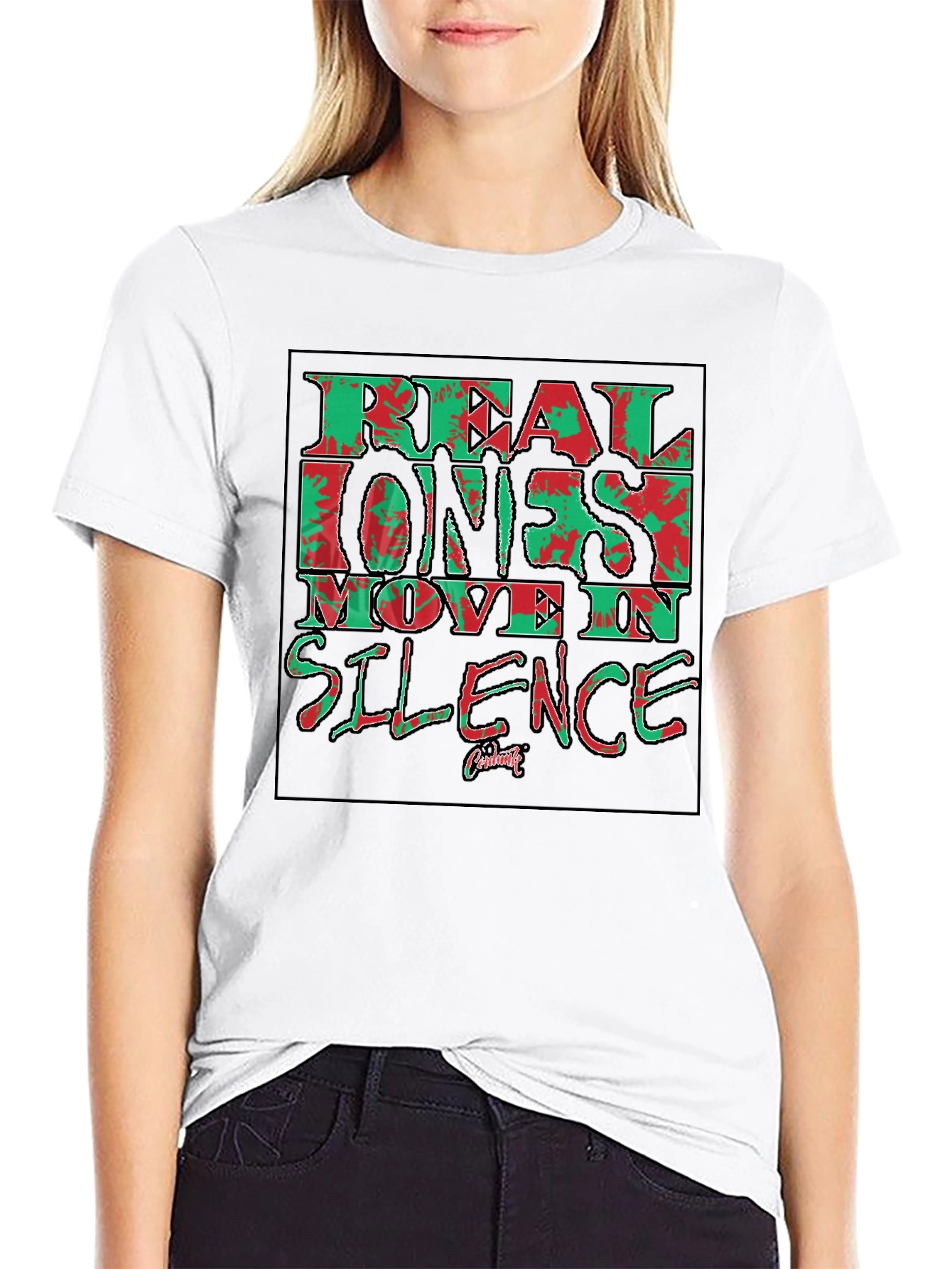 Real Ones Move in Silence Black T-Shirt Graphic Tee