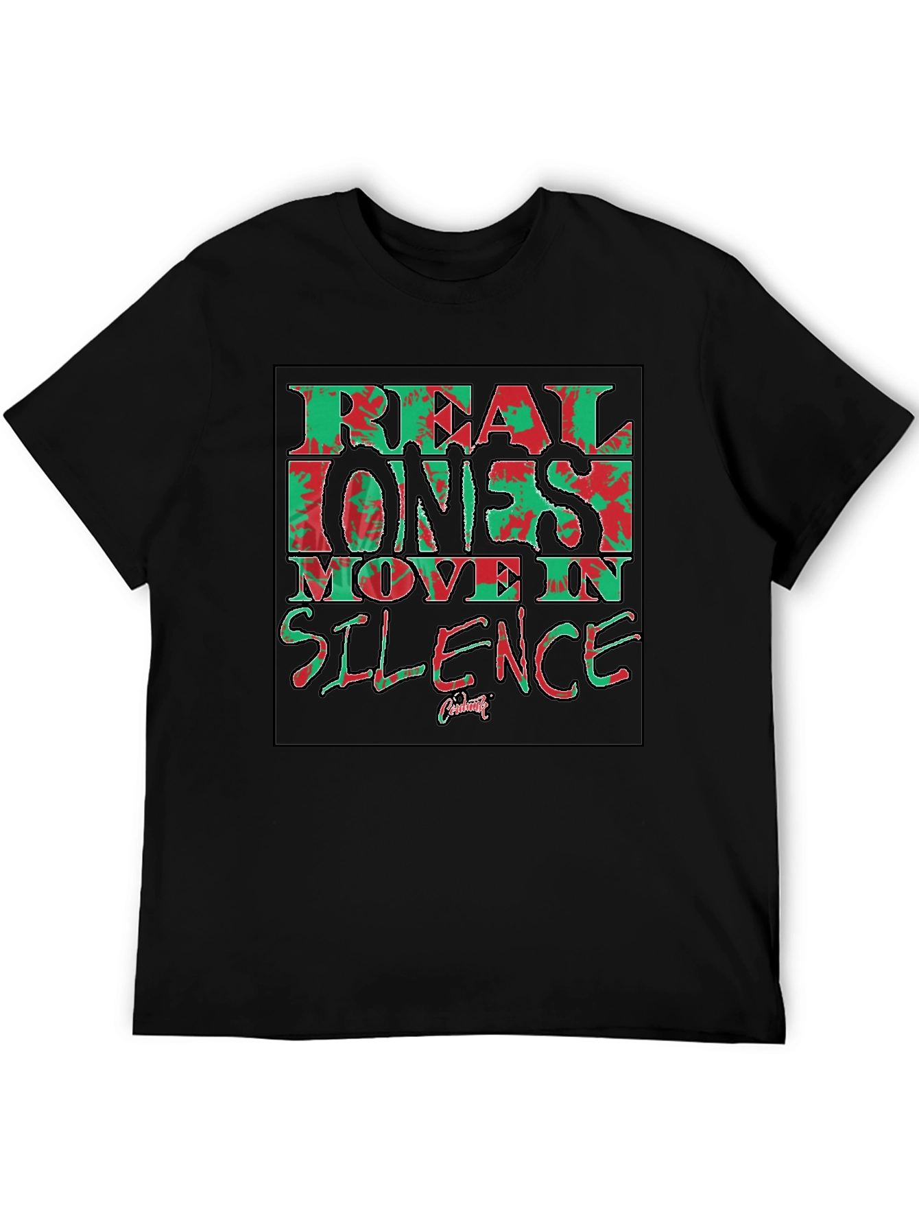 Real Ones Move in Silence Black T-Shirt Graphic Tee