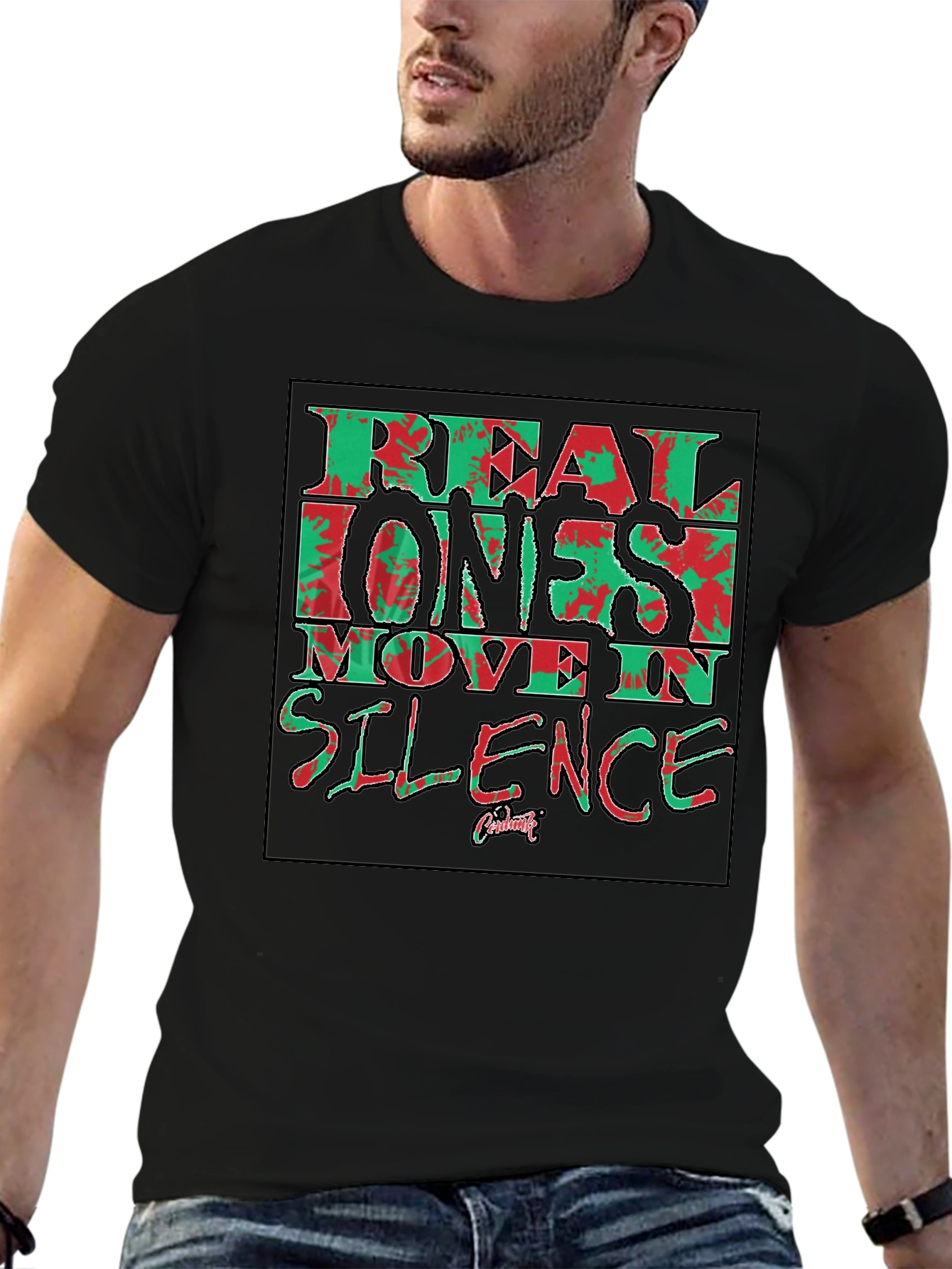 Real Ones Move in Silence Black T-Shirt Graphic Tee