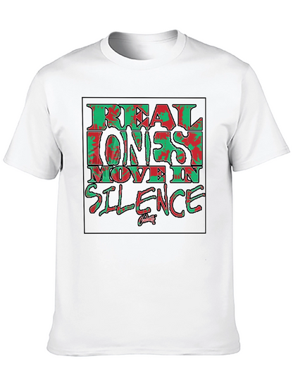 Real Ones Move in Silence Black T-Shirt Graphic Tee
