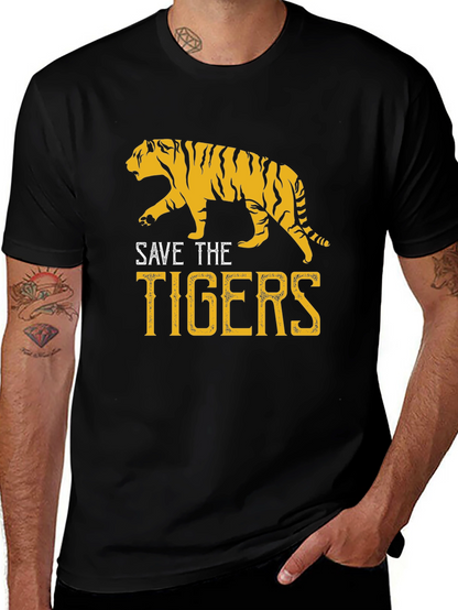 Save The Tigers Graphic T-Shirt - Black