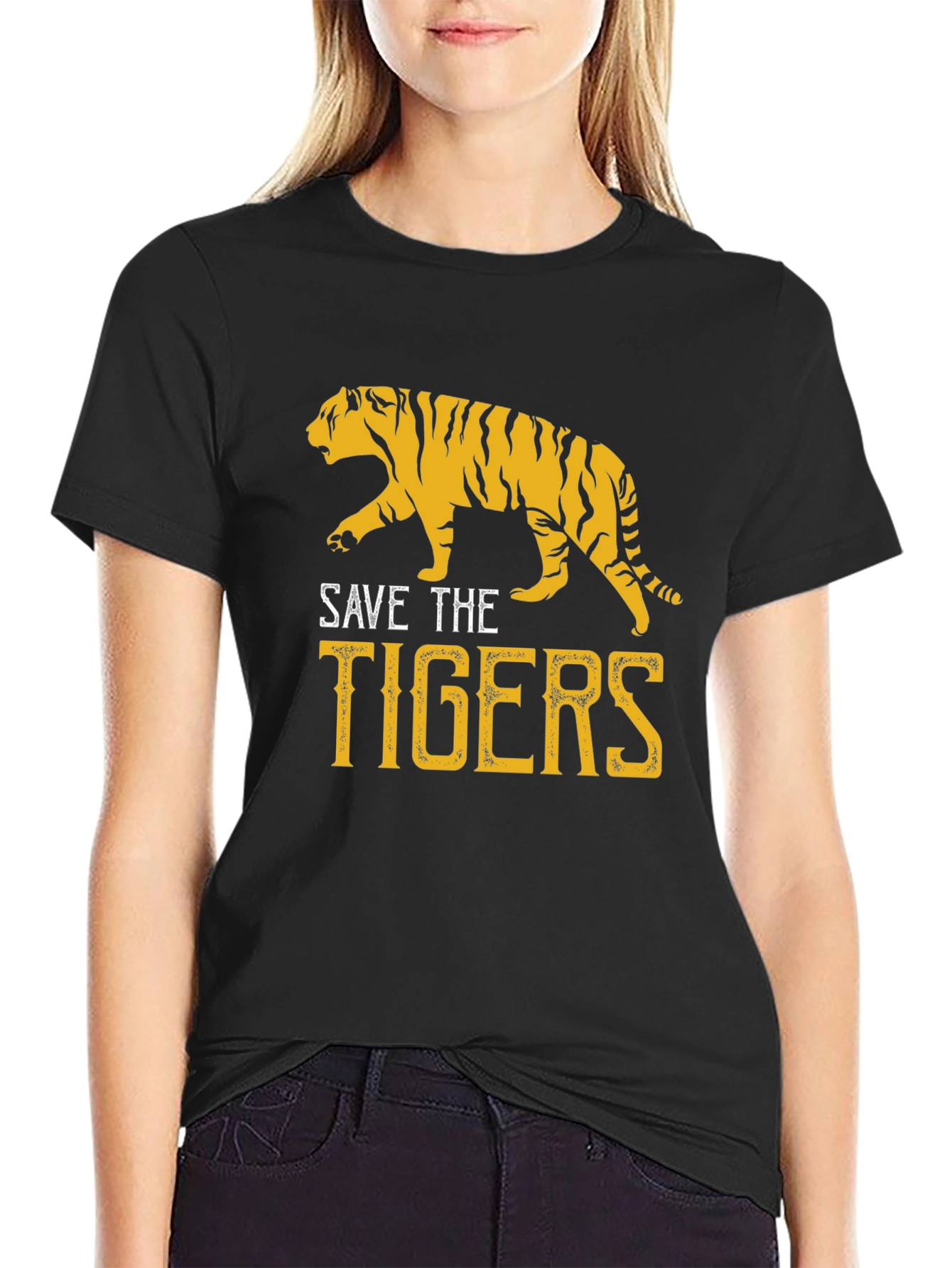 Save The Tigers Graphic T-Shirt - Black