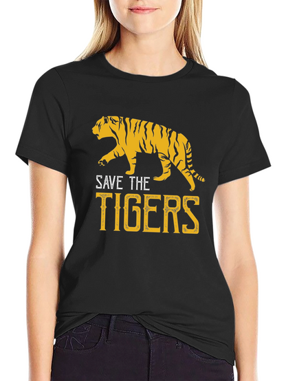 Save The Tigers Graphic T-Shirt - Black