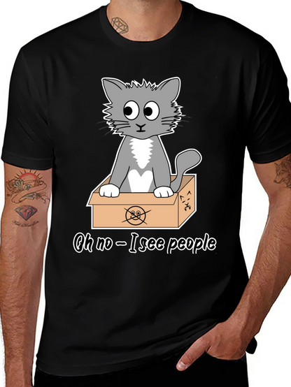 Cat in a Box T-Shirt - Funny Graphic Tee