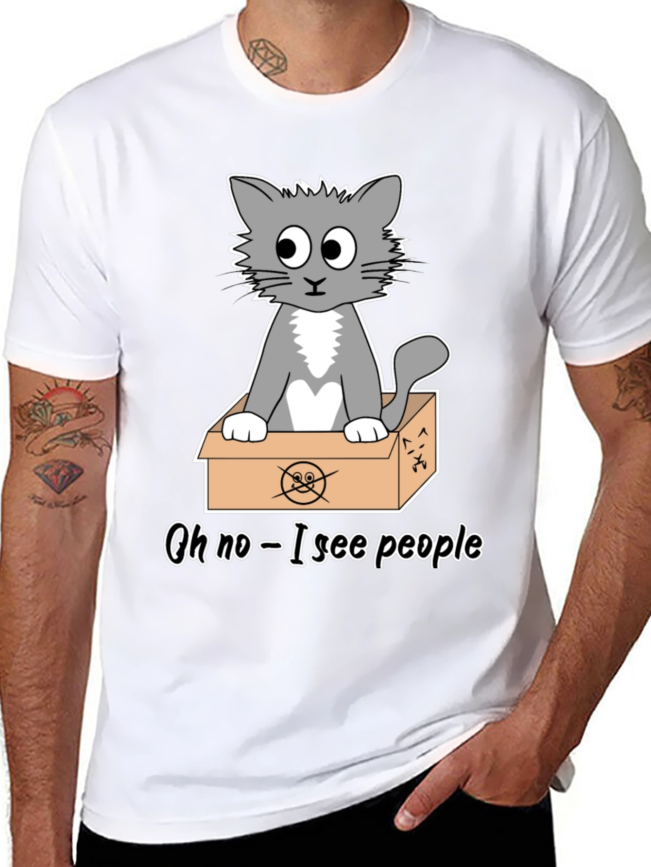 Cat in a Box T-Shirt - Funny Graphic Tee