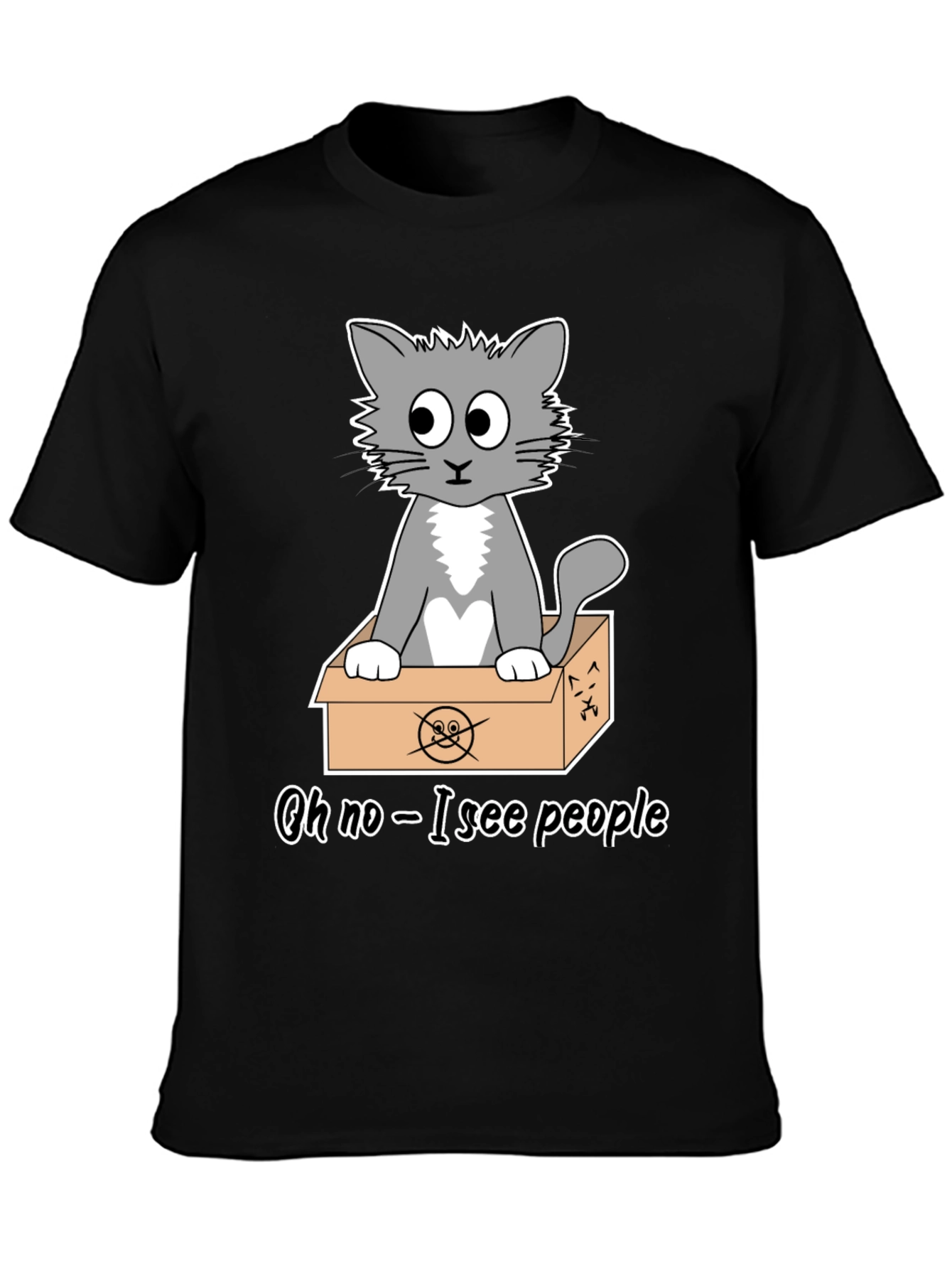 Cat in a Box T-Shirt - Funny Graphic Tee