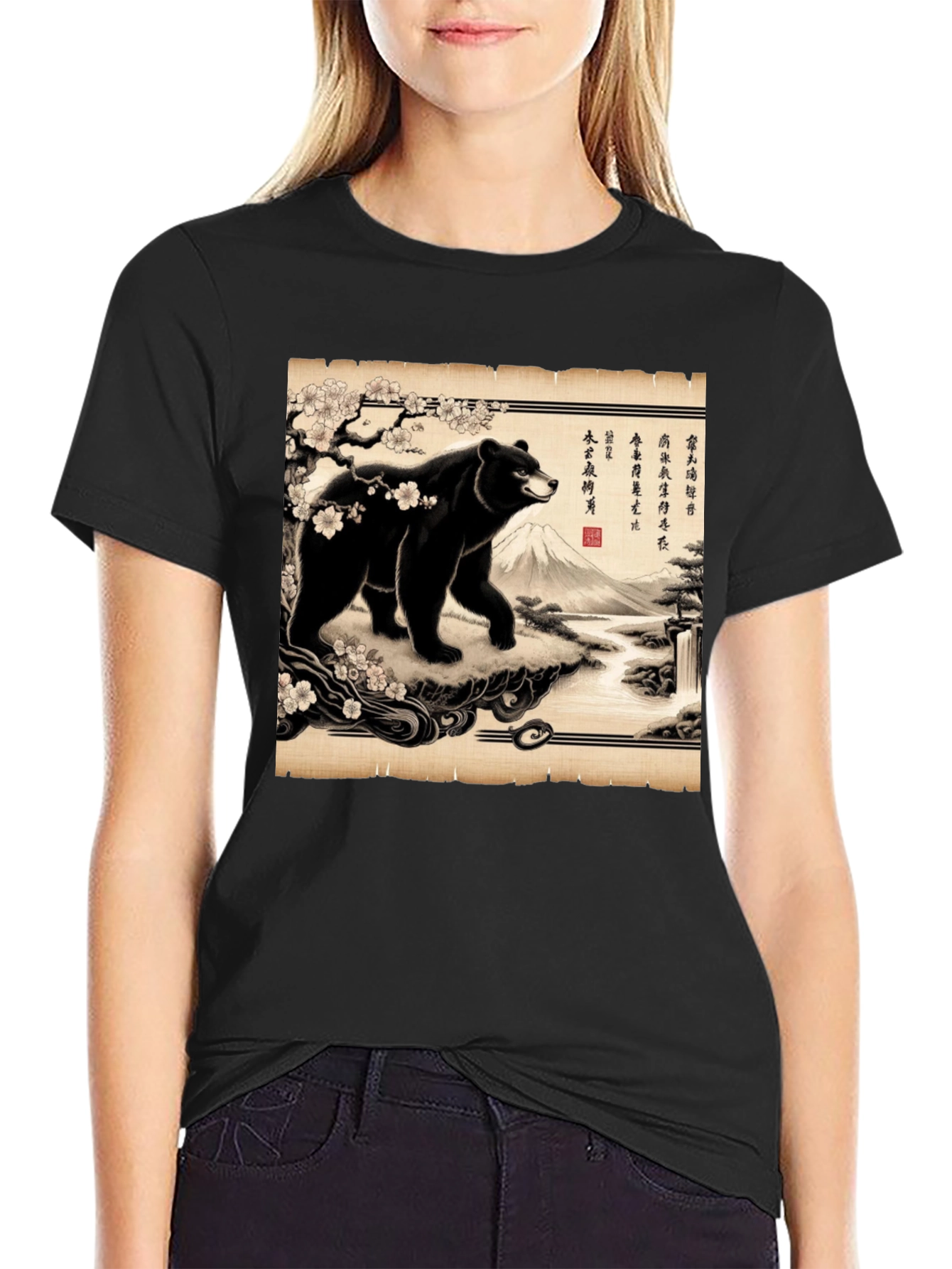Japanese Bear Print T-Shirt