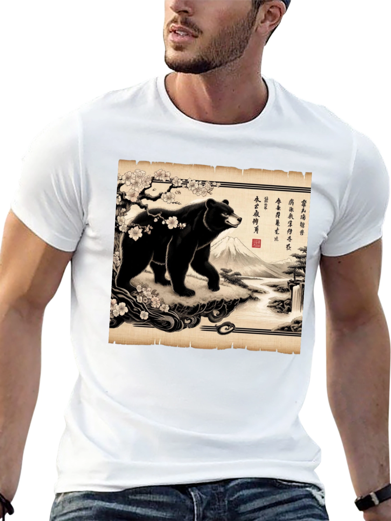Japanese Bear Print T-Shirt