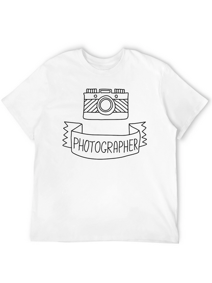 Photographer Camera Graphic Tee - Black Crewneck T-Shirt