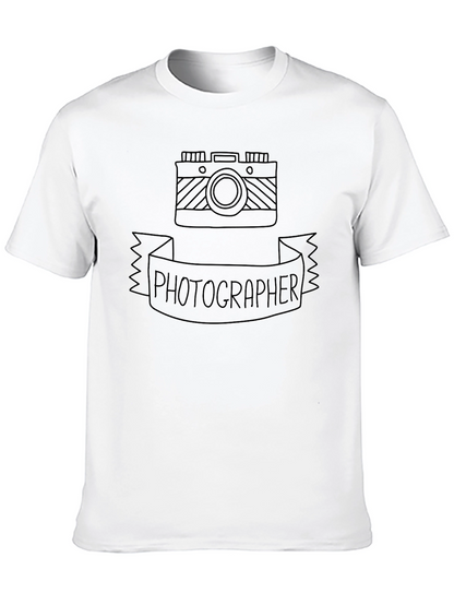 Photographer Camera Graphic Tee - Black Crewneck T-Shirt