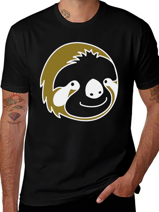 Sloth Face Graphic T-Shirt - Black