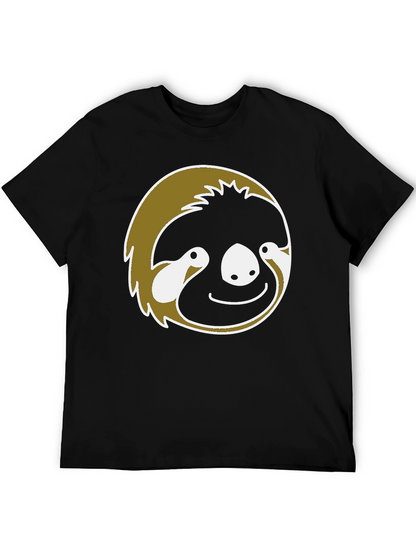 Sloth Face Graphic T-Shirt - Black