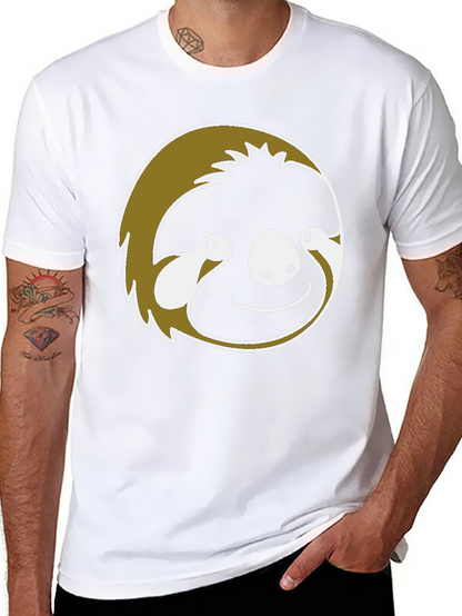Sloth Face Graphic T-Shirt - Black