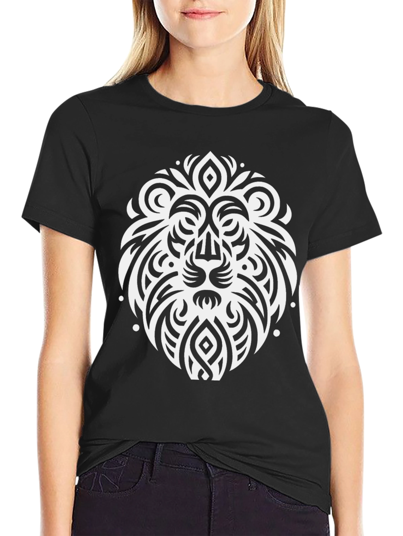 Lion Crest Graphic T-Shirt - Black