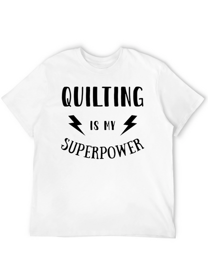 Quilting Superpower Black Graphic Tee
