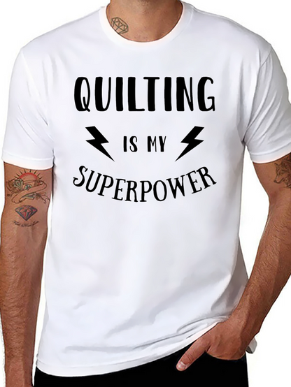 Quilting Superpower Black Graphic Tee