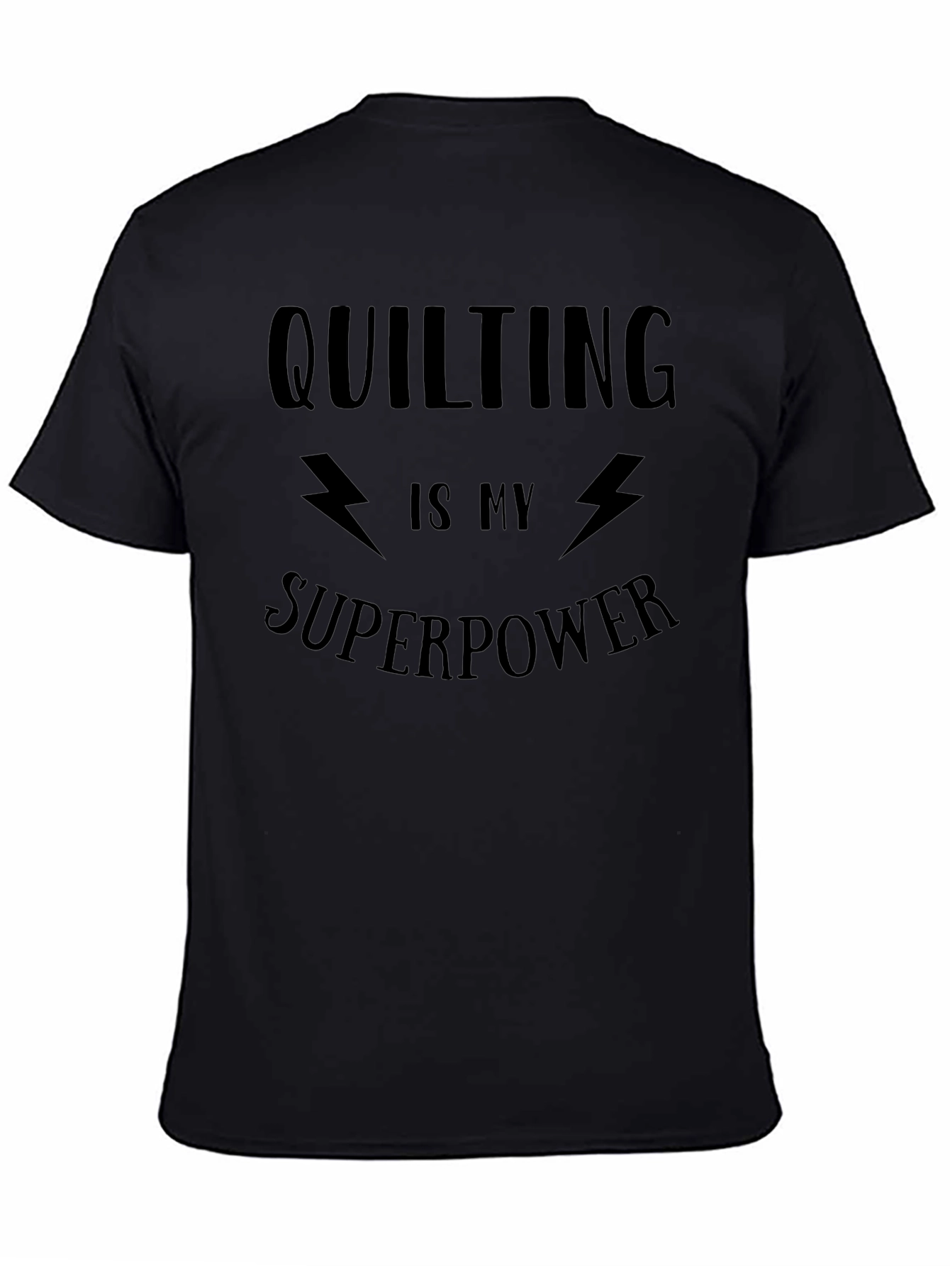 Quilting Superpower Black Graphic Tee