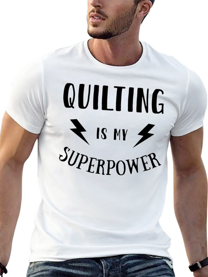 Quilting Superpower Black Graphic Tee