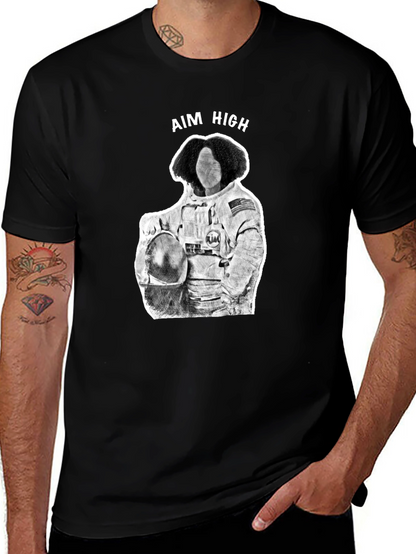 Aim High Astronaut Graphic Tee - Black