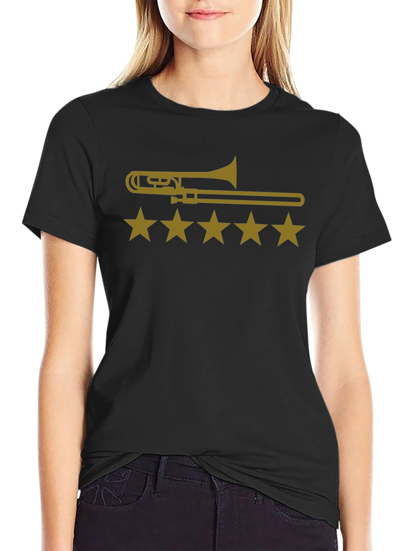 Trombone Star Rating Graphic Tee - Black