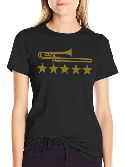 Trombone Star Rating Graphic Tee - Black