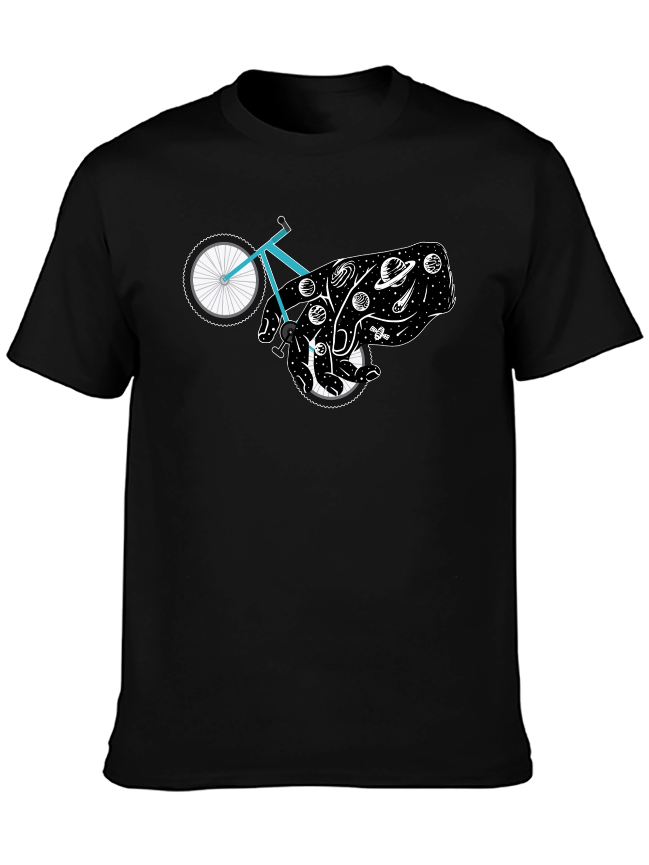 Cosmic Cyclist Black Graphic Tee