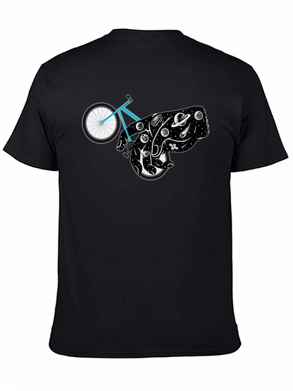 Cosmic Cyclist Black Graphic Tee