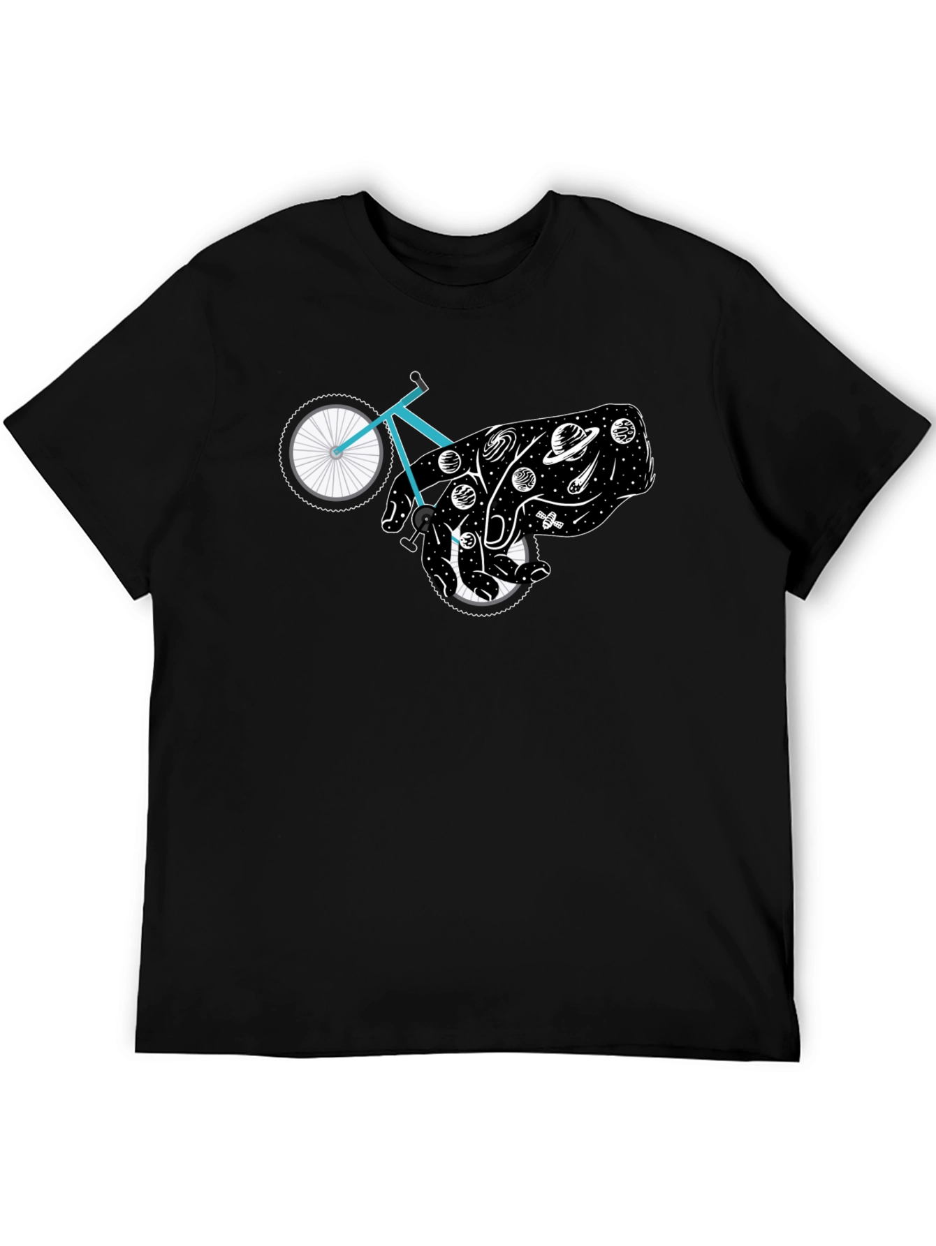 Cosmic Cyclist Black Graphic Tee