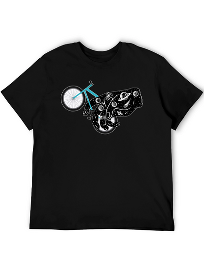 Cosmic Cyclist Black Graphic Tee