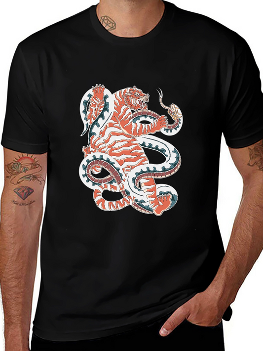 Tiger vs Snake Graphic Tee - Unique Design!
