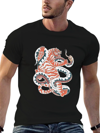 Tiger vs Snake Graphic Tee - Unique Design!