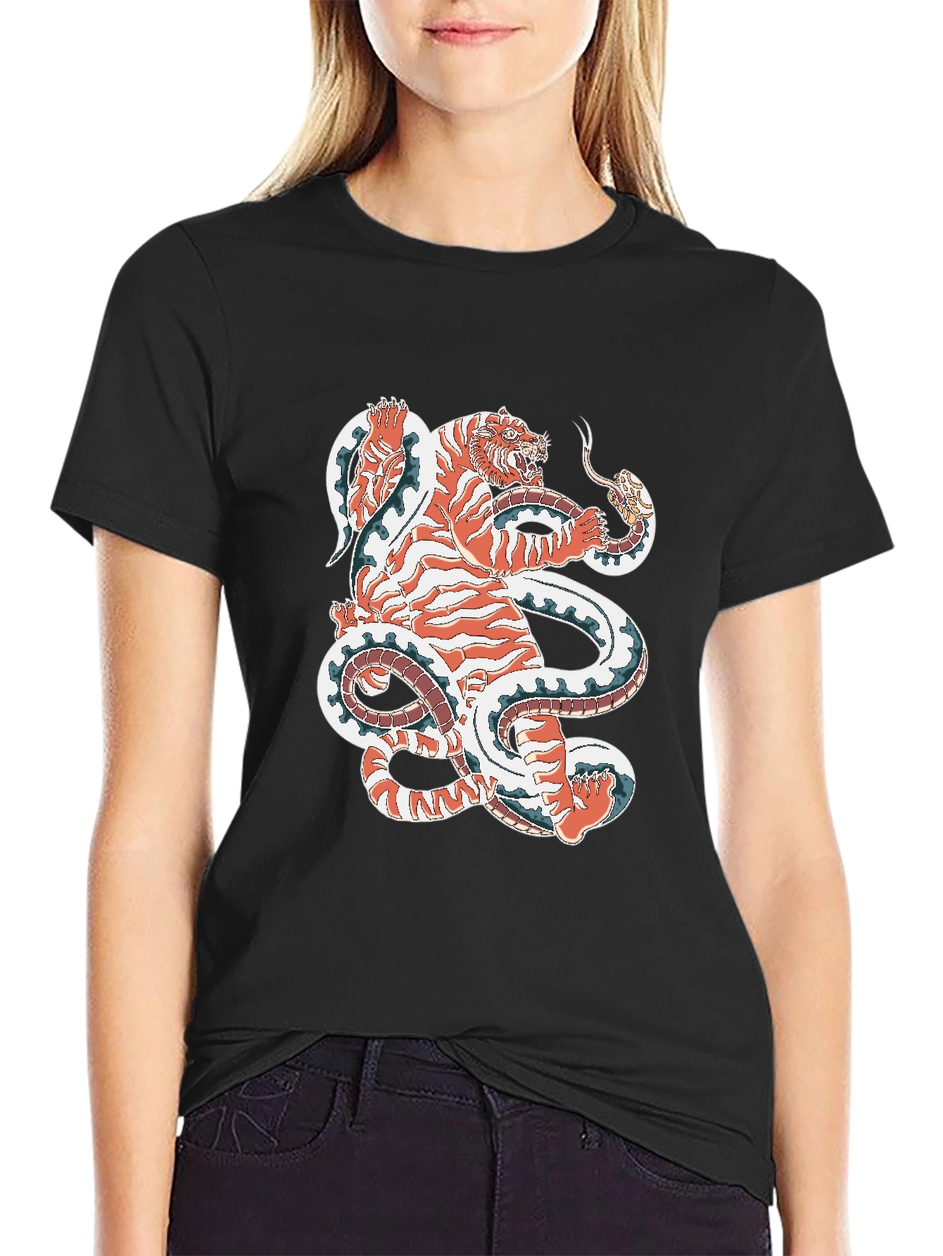 Tiger vs Snake Graphic Tee - Unique Design!