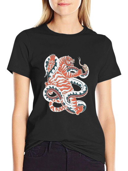 Tiger vs Snake Graphic Tee - Unique Design!