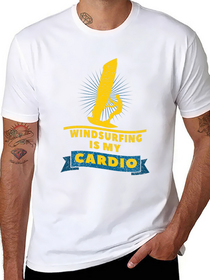 Windsurfing is My Cardio Black T-Shirt
