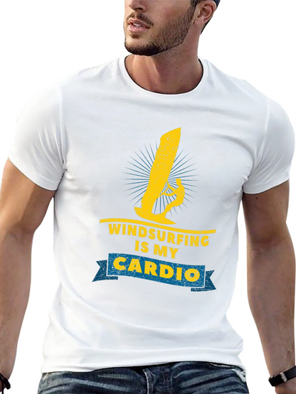 Windsurfing is My Cardio Black T-Shirt