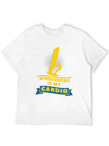 Windsurfing is My Cardio Black T-Shirt